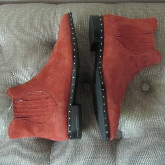 Rebecca Minkoff Madysin Studded Suede Ankle Boots 7M - Picture 5 of 8